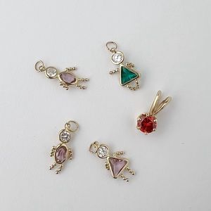 14k Gold Pendant Lot - Child Birthstone Charms